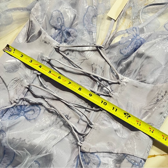 For Love and Lemons Blue Bow Presley Mini Tulle Dress size medium - Picture 9 of 10